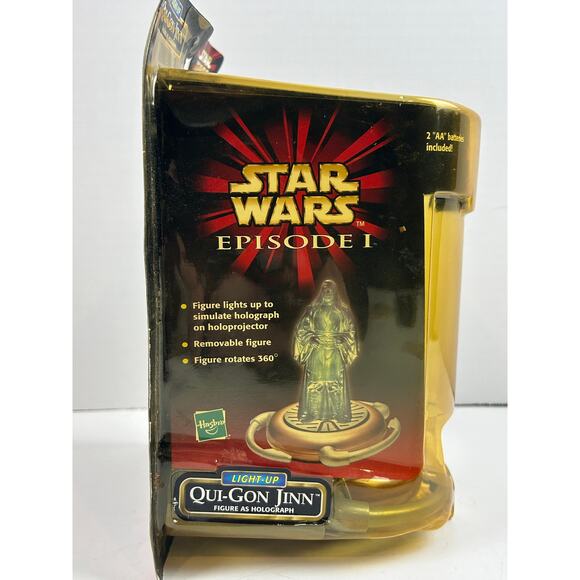 Star Wars Episode I Qui-Gon Jinn Light-Up Holograph NEW Sealed (Packaging Wear) - Picture 2 of 8